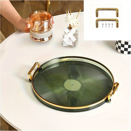 Skorter | AcrylicTray - Acrylic serving bowl with gold handle | For dessert and snacks