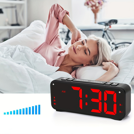 Skorter | LoudClock - Vibrating Alarm Clock with Large LED Display and Dual Alarms