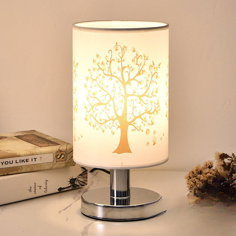 Skorter | CylinderLetter - Minimalist White Table Lamp with Wood Shade