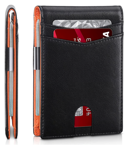 Skorter | SafeSlim RFID Leather Men's Wallet – Compact, Thin & Safe