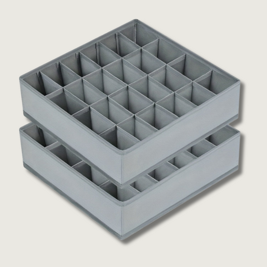 Skorter | FoldBox - 2-Pack Collapsible Storage Bins with 24 Compartments