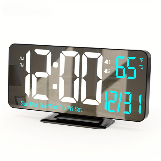 Skorter | Digitime - Digital LED Alarm Clock with Double Alarm and USB Power