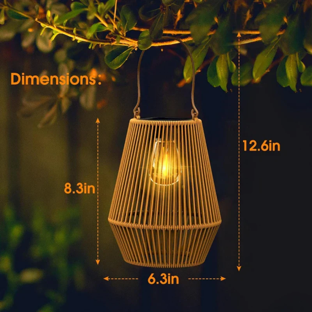 Skorter | Handwoven Waterproof Solar Garden Lantern – Outdoor LED Rattan Light for Patio, Pathways & Balcony