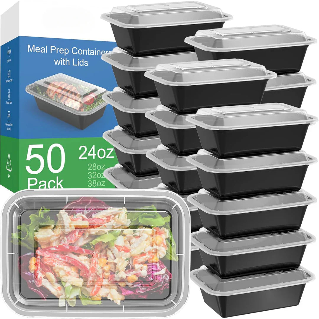 Skorter | 50-piece Meal Prep Container Set with Lid – Ideal for Meal Preparation