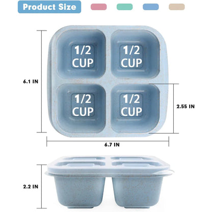 Skorter | Bento-Style 4-Compartment Meal Prep Boxes in 4-Pack – Sustainable and Practical