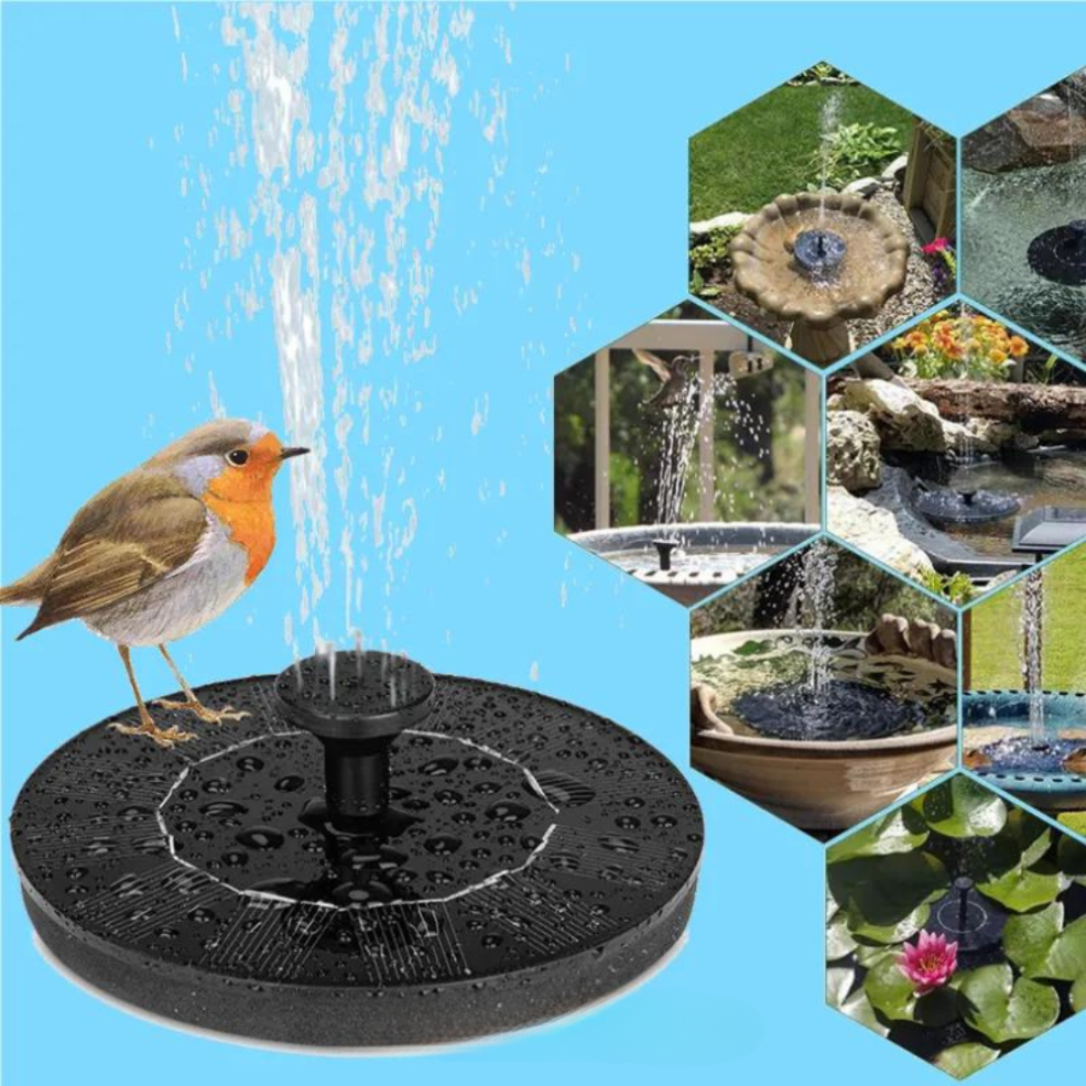 Skorter | Solar Bird Fountain – Solar-powered fountain for garden & birds | Sustainable and low-maintenance