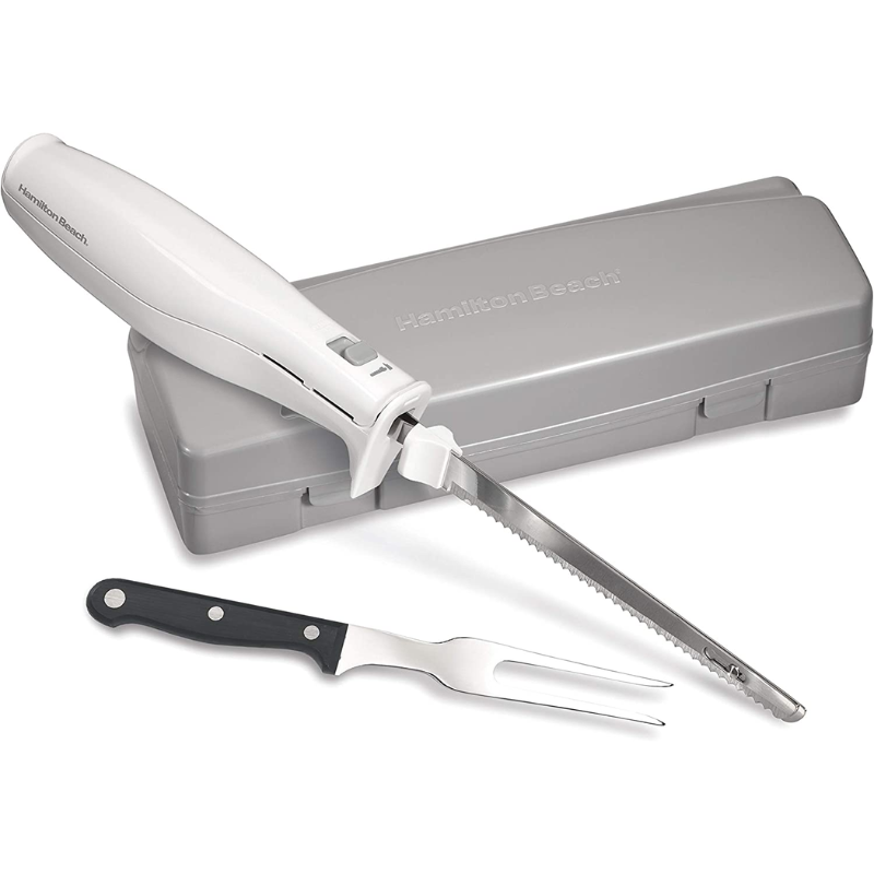 Skørter | Hamilton Beach Electric Knife for Carving Meat, Poultry, Bread, Foam Craft & More Includes Storage Box & Serving Fork