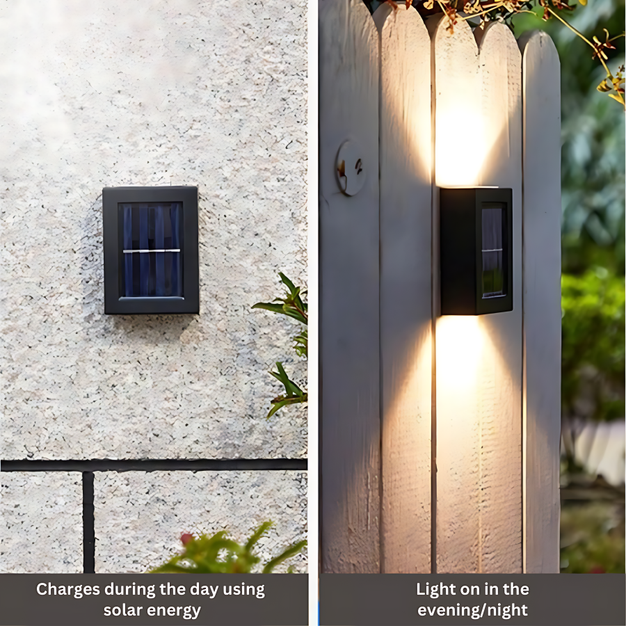 Skorter | Wireless LED Solar Wall Lights - Outdoor Garden Lighting for Pathways & Patios, Energy-Efficient & Weather-Resistant
