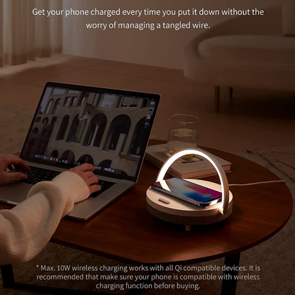 Skorter | LED Night Lamp - Music Bed Lamp With Wireless Charger, 4-in-1 Touch Lamp & Bluetooth Speaker