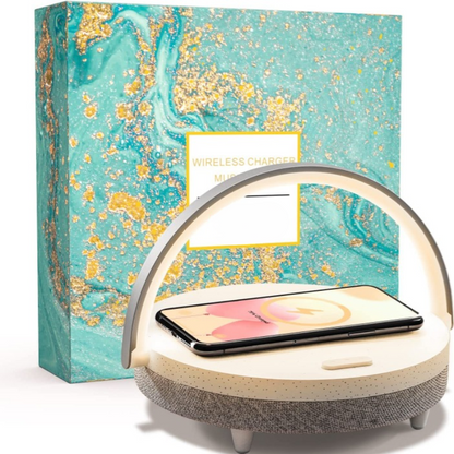 Skorter | LED Night Lamp - Music Bed Lamp With Wireless Charger, 4-in-1 Touch Lamp & Bluetooth Speaker