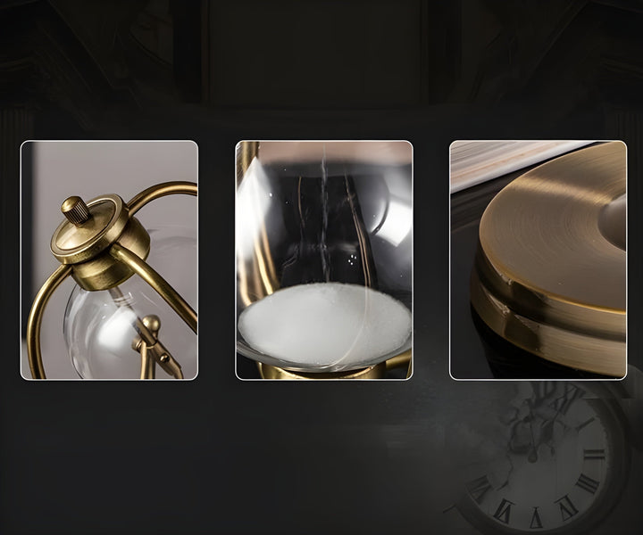Skorter | GracefulTime Clock – Luxury Hourglass with Elegant Gold Frame & Timeless Design