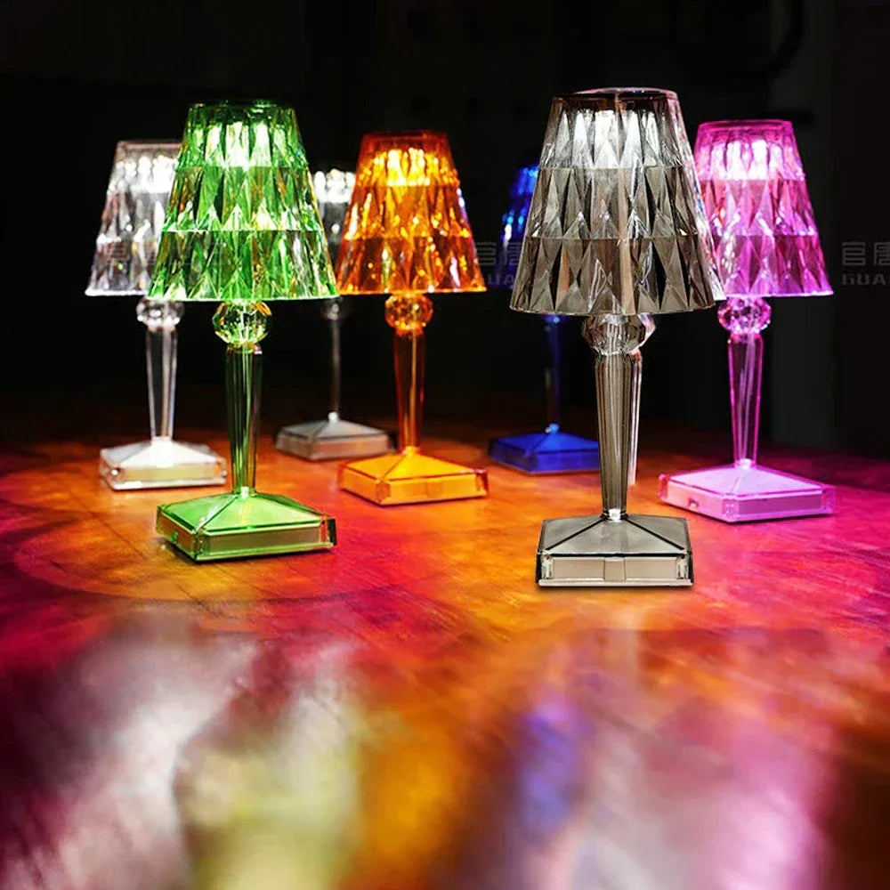 Skorter | CrystalGlow - Dimmable Acrylic Table Lamp with Luxury Light Design for Living Room & Bedroom