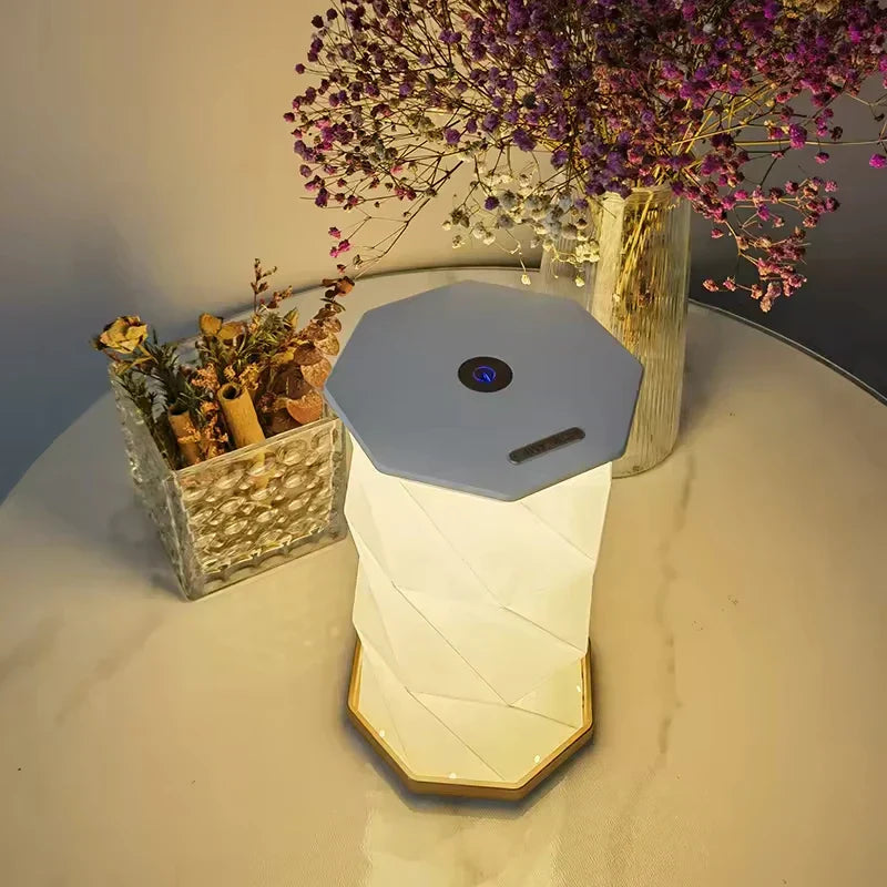 Skorter | CrystalGlow - Rechargeable Crystal Table Lamp, Wireless LED Lighting with Dimming Function
