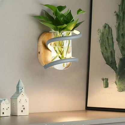 Skorter | Wood LED Wall Lamp for Outdoor Lighting & Flower Decoration