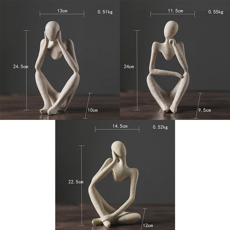 Skorter | Abstract Thinker Statue Resin Figure Office Home Decoration Desktop Decor Handmade Crafts Sculpture Modern Art