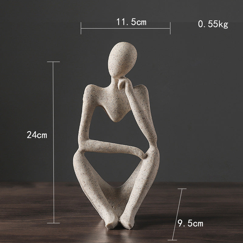 Skorter | Abstract Thinker Statue Resin Figure Office Home Decoration Desktop Decor Handmade Crafts Sculpture Modern Art