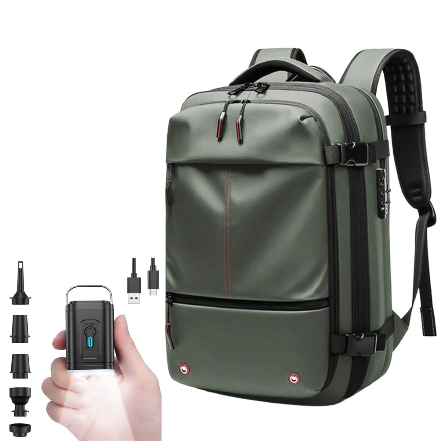 Skorter | VacuPro – Compression Travel Backpack with Built-In Vacuum System | Space-Saving Cabin Bag