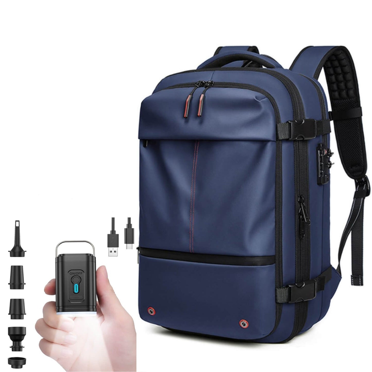 Skorter | VacuPro – Compression Travel Backpack with Built-In Vacuum System | Space-Saving Cabin Bag