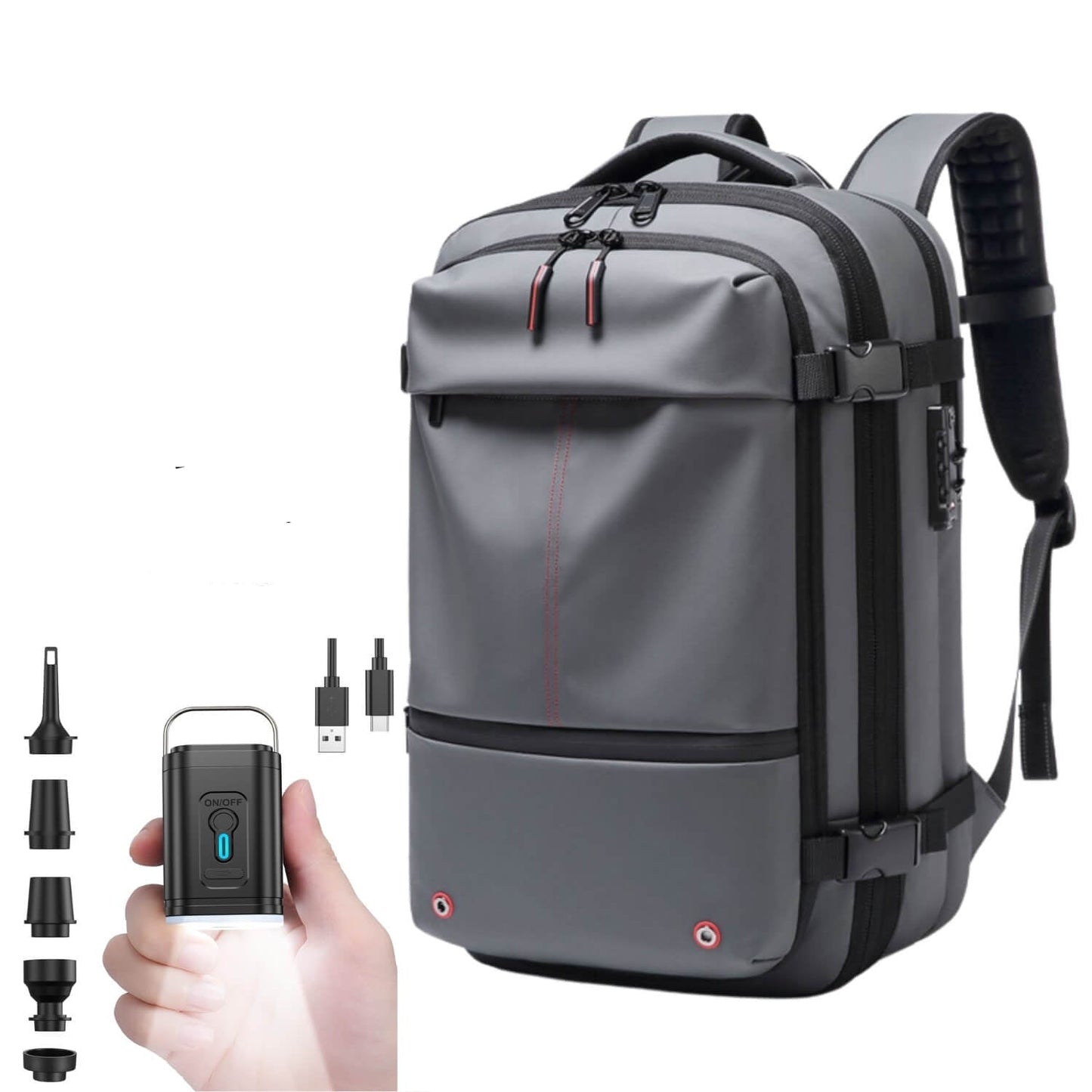 Skorter | VacuPro – Compression Travel Backpack with Built-In Vacuum System | Space-Saving Cabin Bag