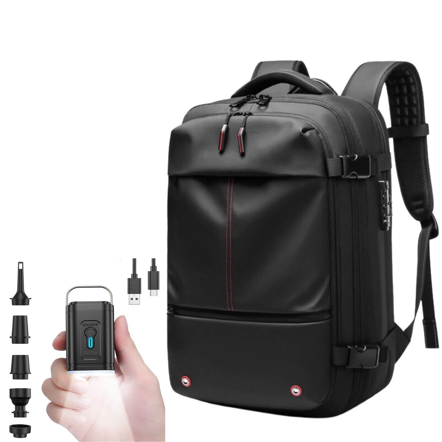 Skorter | VacuPro – Compression Travel Backpack with Built-In Vacuum System | Space-Saving Cabin Bag