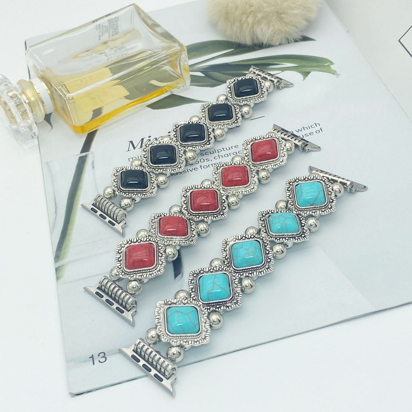 Skorter | Artistic smartwatch band in turquoise in boho design