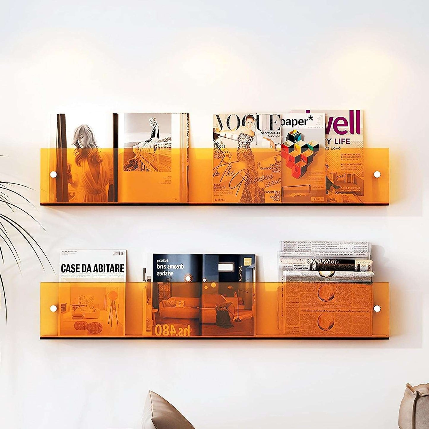 Skorter | Acrylic Wall-mounted Floating Magazine Rack