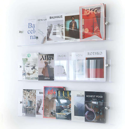 Skorter | Acrylic Wall-mounted Floating Magazine Rack