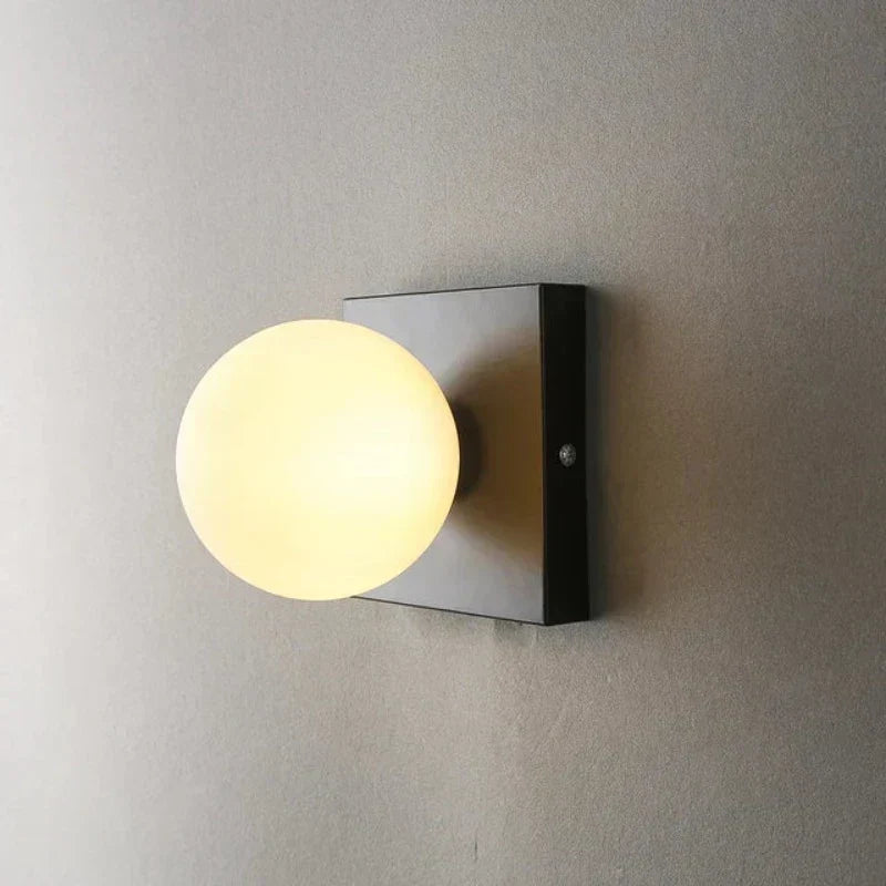 Skorter | BrightSquare - LED Wall Lamp with Glass Ball – Square Wall Lighting