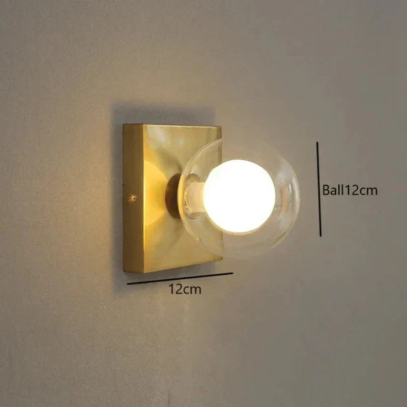 Skorter | BrightSquare - LED Wall Lamp with Glass Ball – Square Wall Lighting