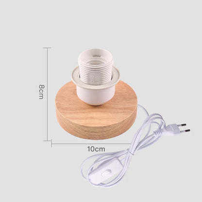 Skorter | RetroWood - Wood Table Lamp with Light Bulb for Atmospheric Lighting