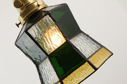 Skorter | Vintage Green Bottle Colored Bubble Glass Pendant Lamp