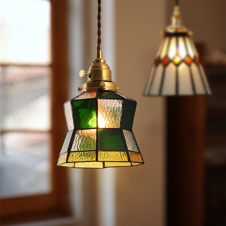 Skorter | Vintage Green Bottle Colored Bubble Glass Pendant Lamp