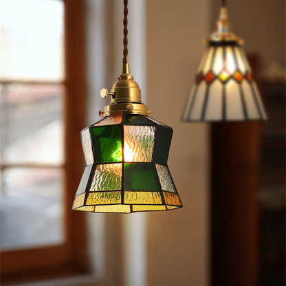 Skorter | Vintage Green Bottle Colored Bubble Glass Pendant Lamp
