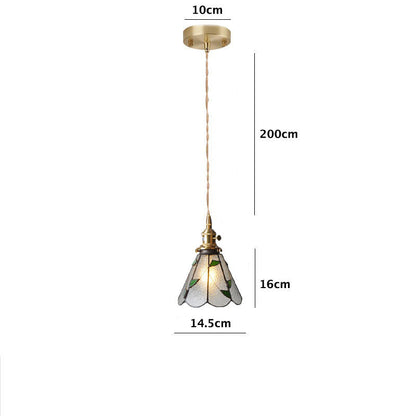 Skorter | Vintage Green Leaf Speckled Bubble Glass Pendant Lamp