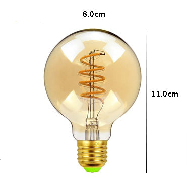 Skorter | Vintage Industrial 8cm LED Edison Globe with Spiral Filament Pattern