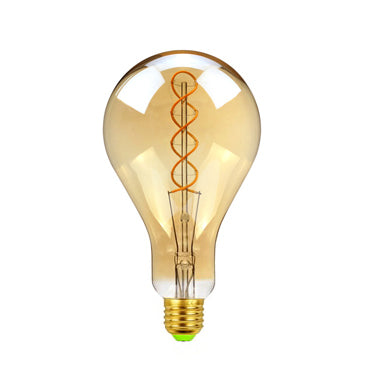Skorter | Vintage industrial gourd-shaped LED Edison globe with woven filament pattern