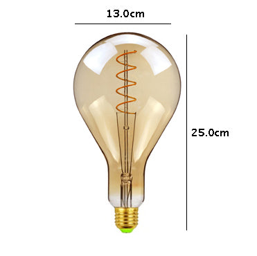 Skorter | Vintage industrial calabash-shaped LED Edison globe with spiral filament pattern