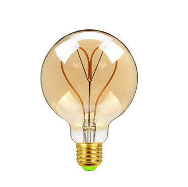 Skorter | Vintage Industrial LED Edison Globe with Heart Filament Pattern