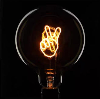 Skorter | Vintage Industrial Large LED Edison Globe with Peace Filament Pattern