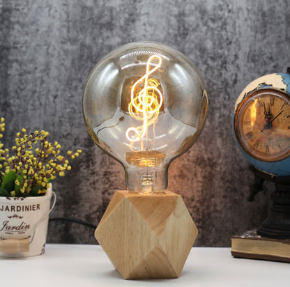 Skorter | Vintage Industrial Large LED Edison Globe with Treble Clef Filament Pattern