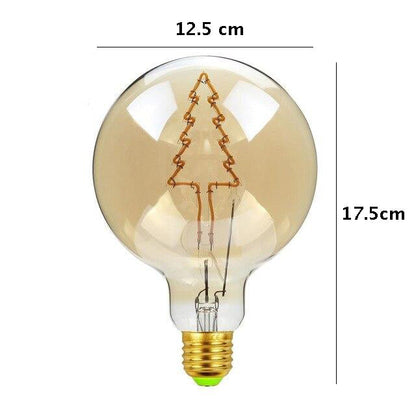 Skorter | Vintage industrial large LED Edison globe with wood filament pattern