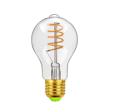 Skorter | Vintage industrial pear-shaped LED Edison globe with spiral filament pattern