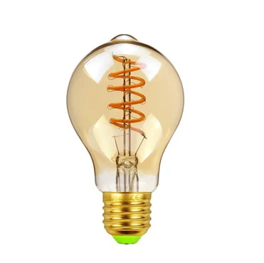 Skorter | Vintage industrial pear-shaped LED Edison globe with spiral filament pattern