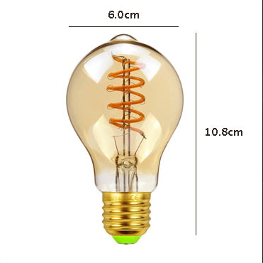 Skorter | Vintage industrial pear-shaped LED Edison globe with spiral filament pattern