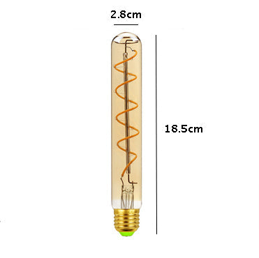 Skorter | Vintage industrial rod-shaped LED Edison globe with spiral filament pattern