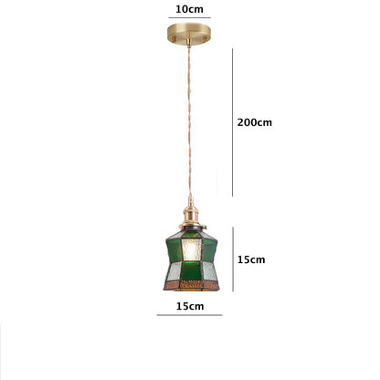 Skorter | Vintage Green Bottle Colored Bubble Glass Pendant Lamp