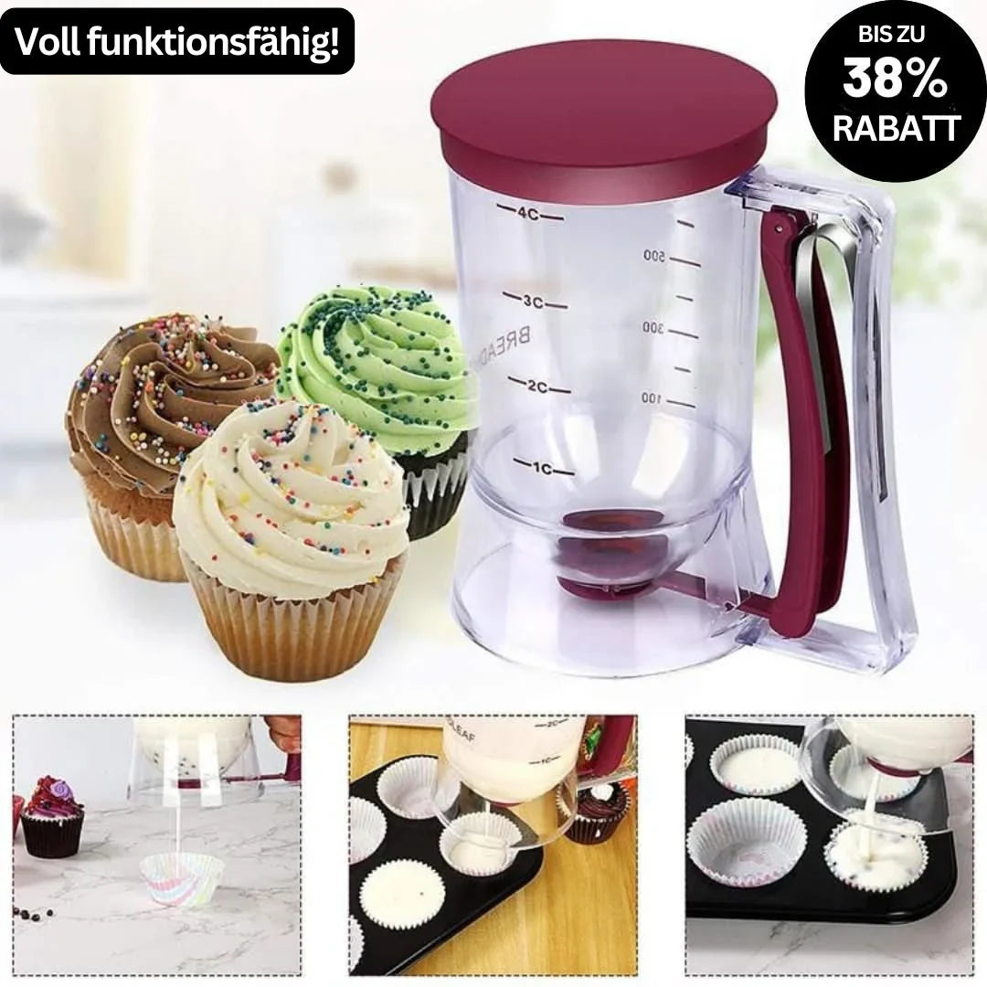 Skorter | Dough dispenser with measuring scale and spout for muffins and cakes