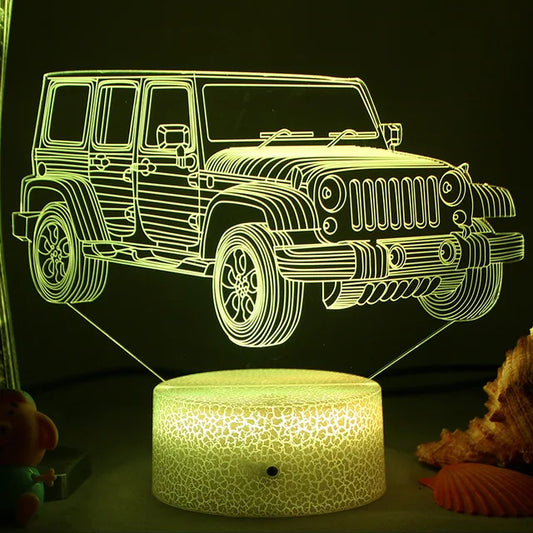 Skorter | Lumi3D - LED Night Light with 3D Illusion for Kids' Room, USB Rechargeable
