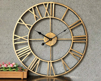 Skorter | Retro Wrought Iron Wall Clock Roman Numerals