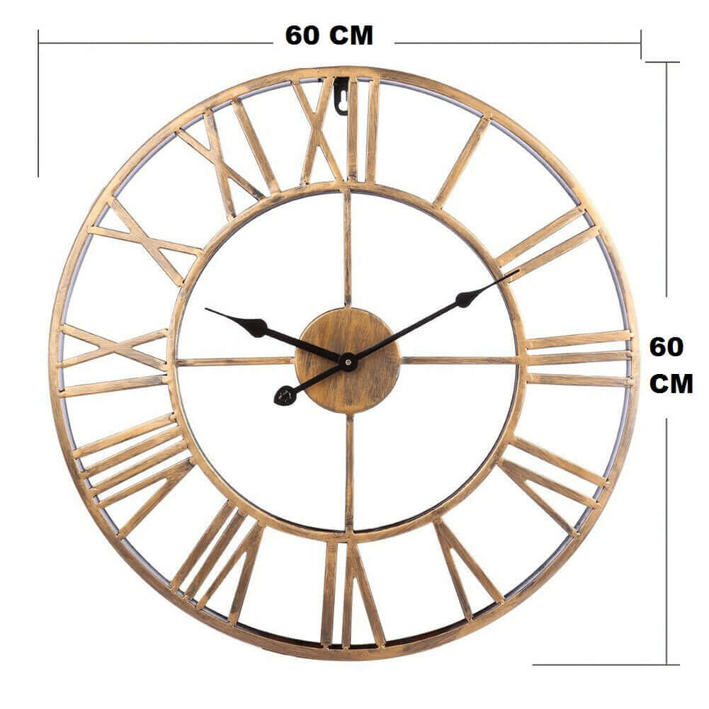 Skorter | Retro Wrought Iron Wall Clock Roman Numerals